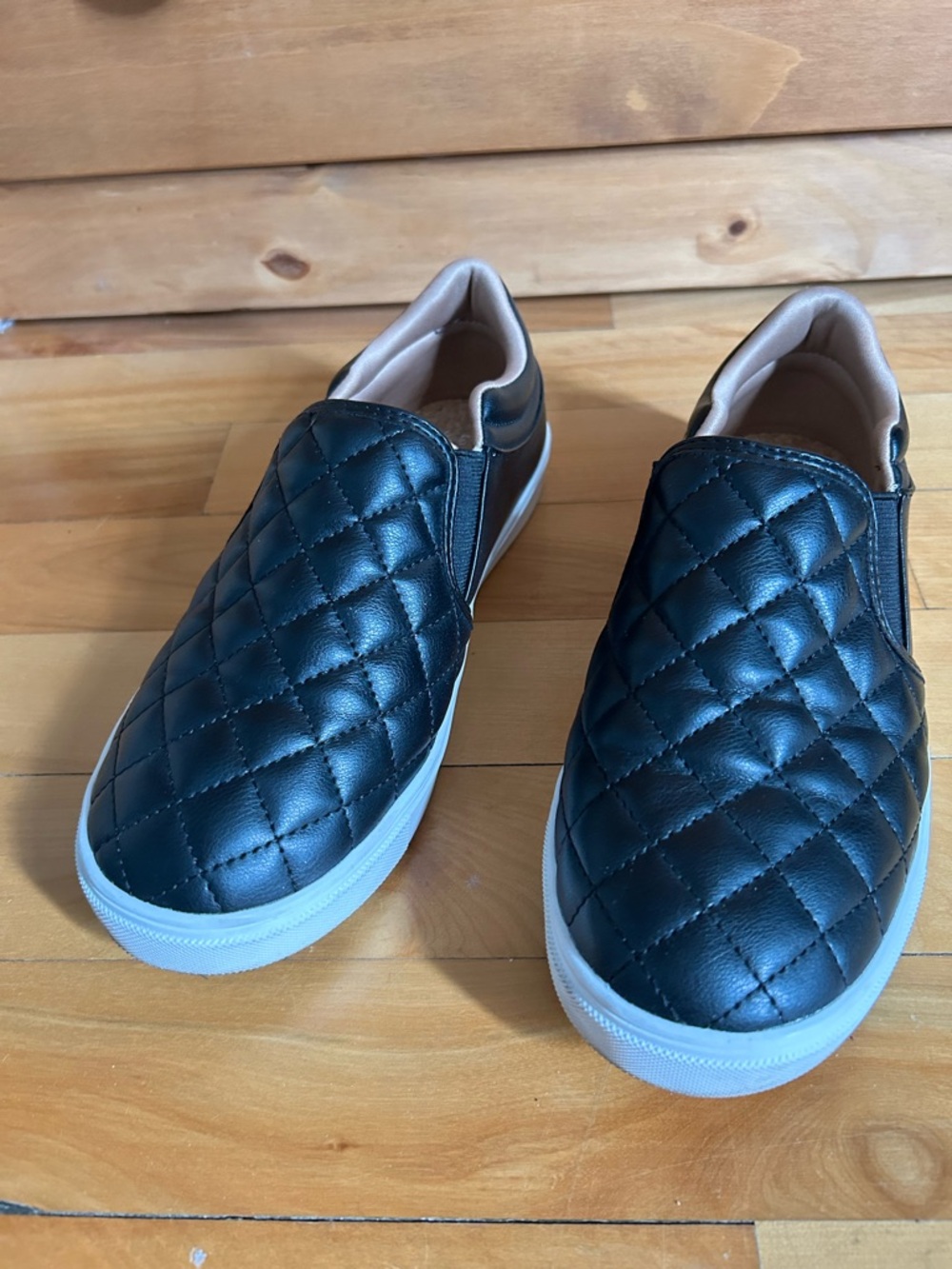 Amazon Quilted Black Slip-On Sneakers